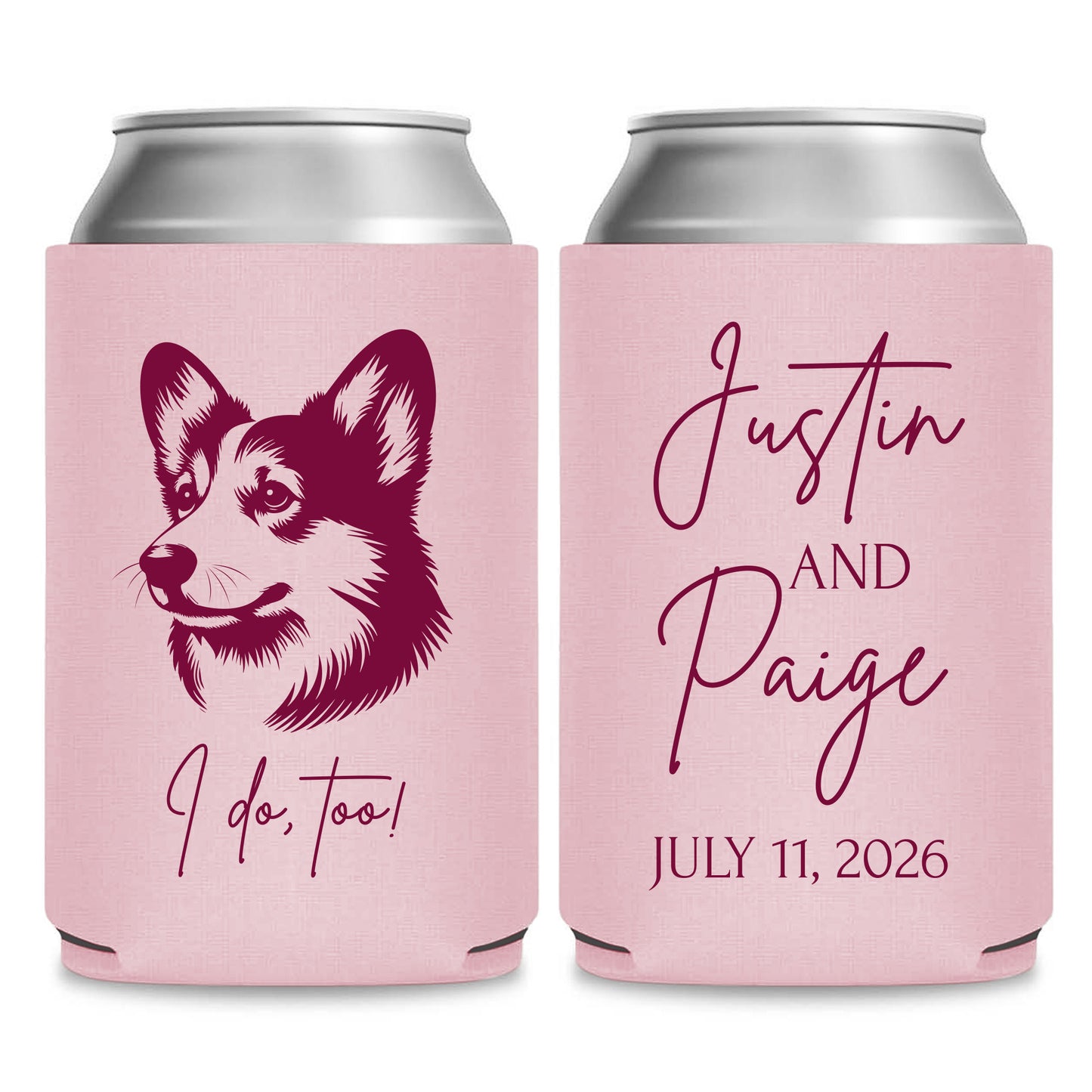 Personalized Pet Wedding Can Cooler Favors (KT248)