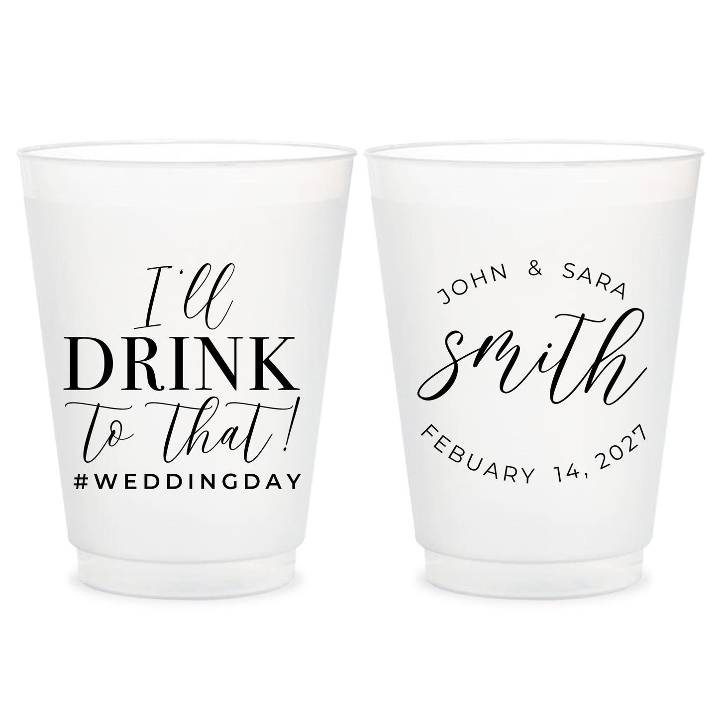 I'll Drink To That Wedding Frosted Cups (CS291)