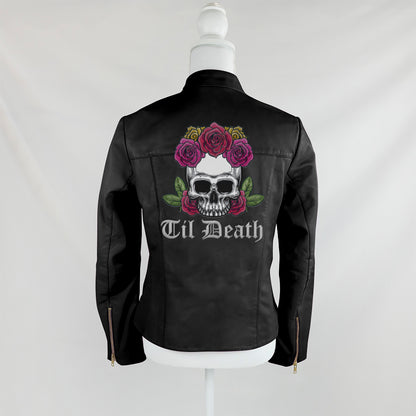 (Real Leather) Till Death Skull Leather Coat