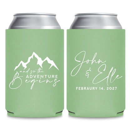 The Adventure Begins Wedding Can Coolers (CS 300)