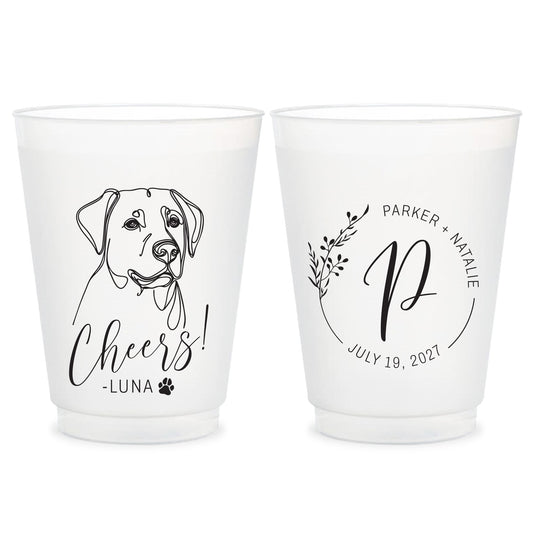 Customized Pet Photo Wedding Frosted Cups (LP324)