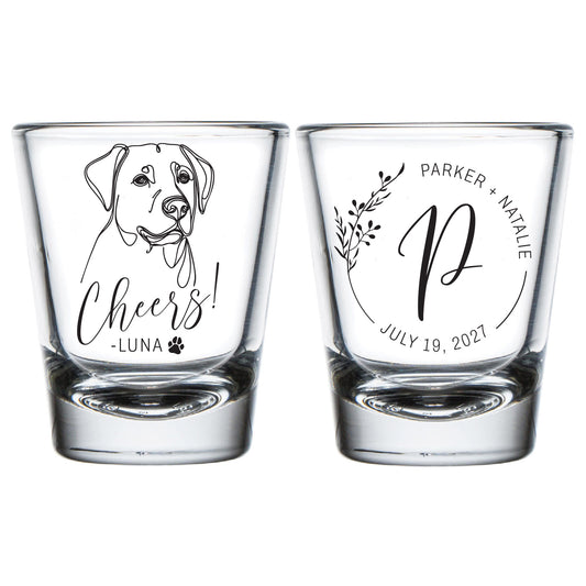 Customized Pet Photo Wedding Shot Glasses (LP324)