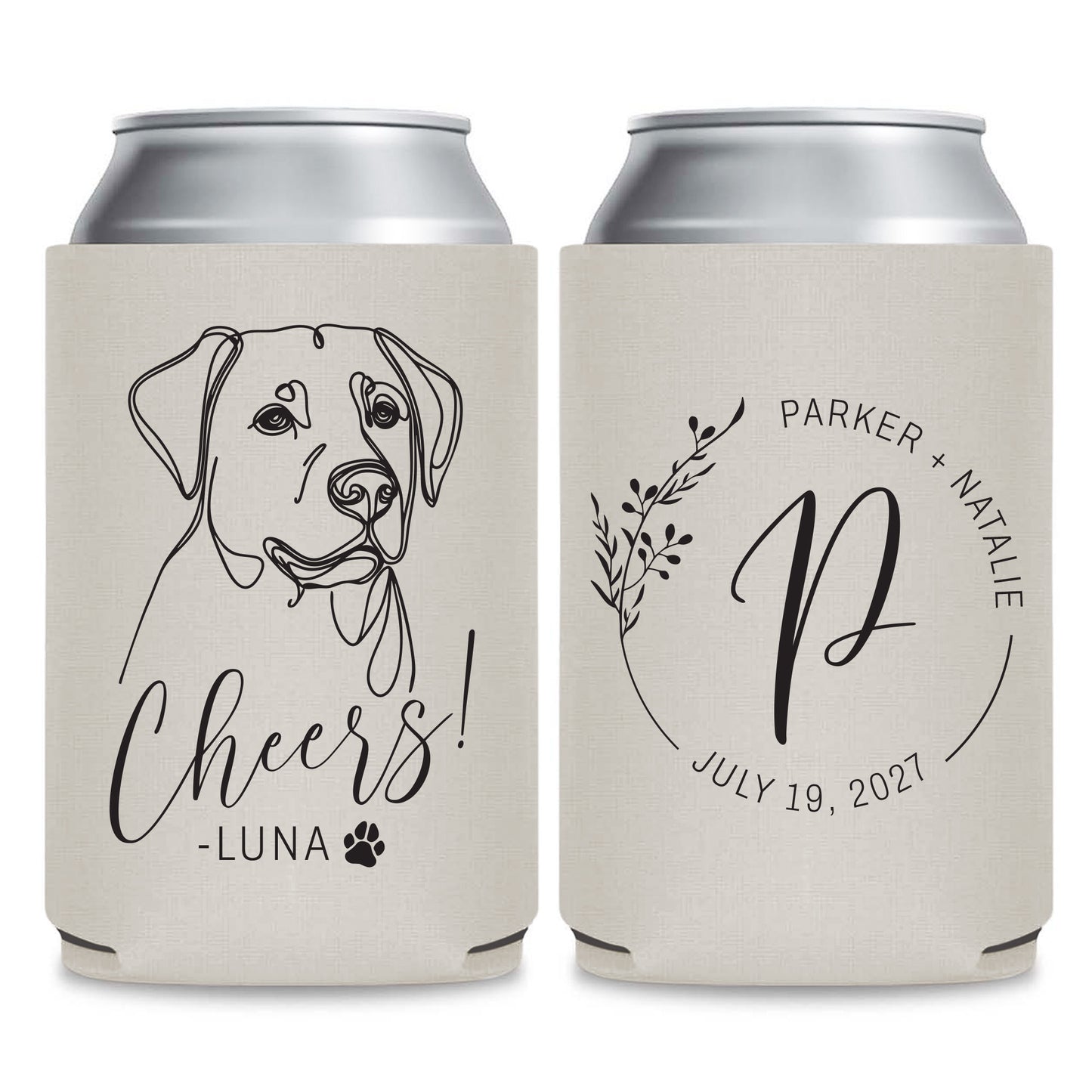 Customized Pet Photo Wedding Can Coolers (LP324)