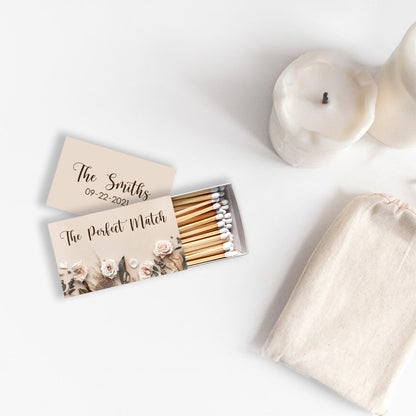 The Perfect Match Floral Wedding Matchbox