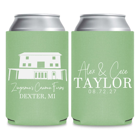 Venue Illustration Can Coolers for Wedding Favors (360)