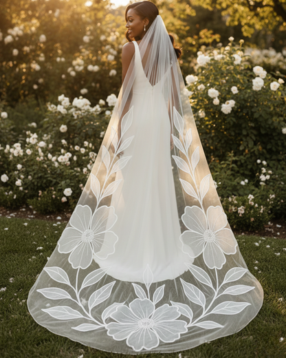 Floral Cathedral Bridal Veil