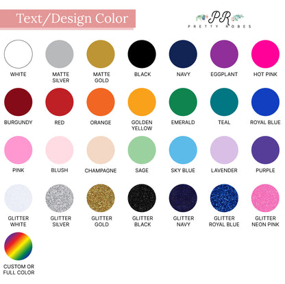 a color chart with different colors of glitter