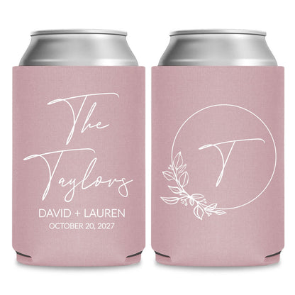 Monogram Can Coolers Favors