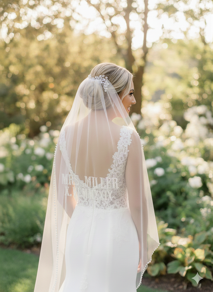 Pearl Beaded Bridal Veil