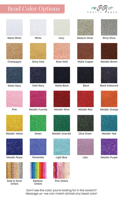 the color chart for the bead color options