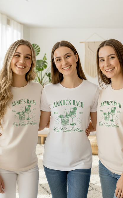 On Cloud Wine Bachelorette Shirts