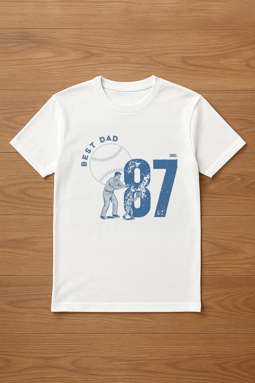 Best Dad Since 17 Baseball Shirt | Retro Sports Tee