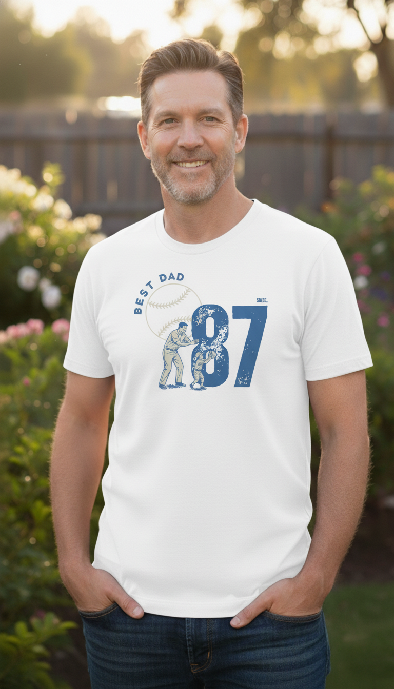 Best Dad Since 17 Baseball Shirt | Retro Sports Tee