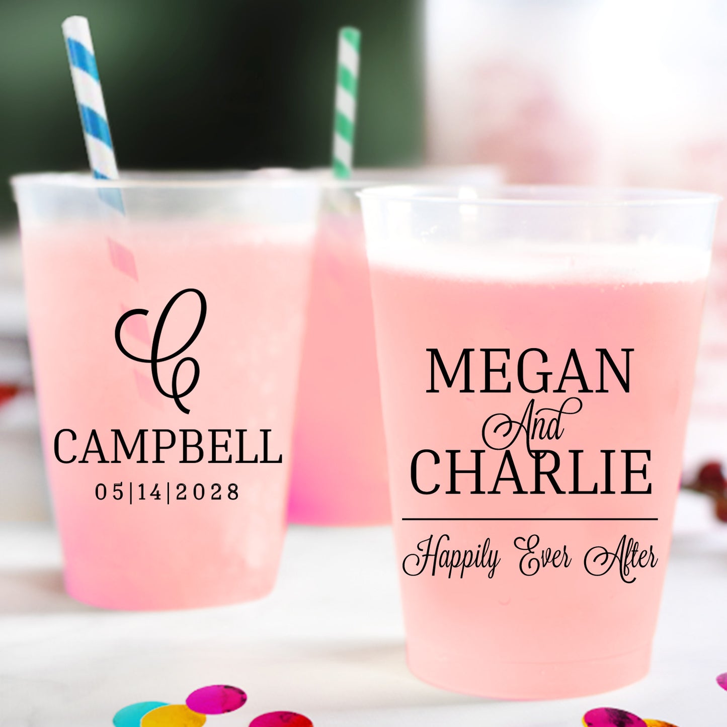 Personalized Frosted Cup Wedding Favors (PK412)