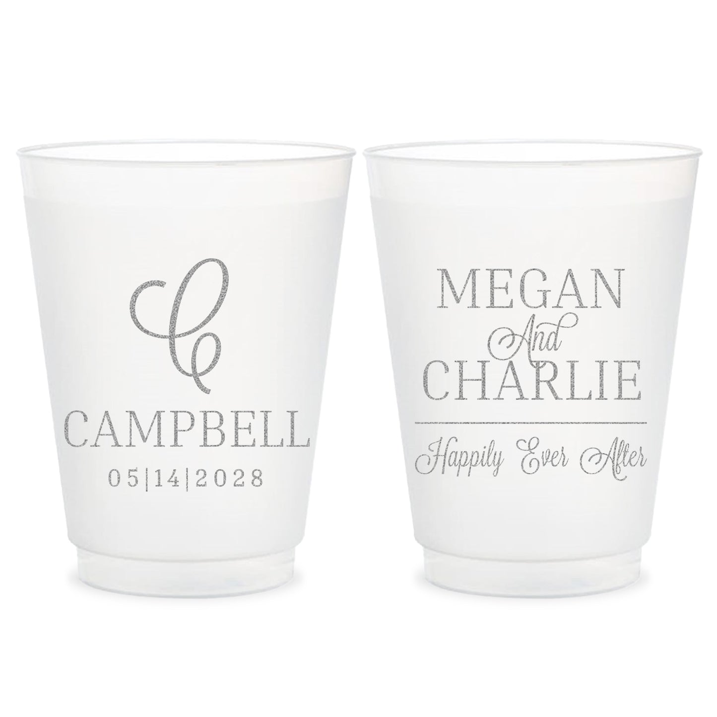 Personalized Frosted Cup Wedding Favors (PK412)