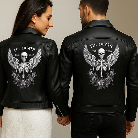 (Real Leather) Wedding Leather Jacket for Him & Her