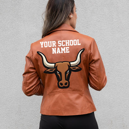 (Real Leather) Personalized Game Day Leather Jacket