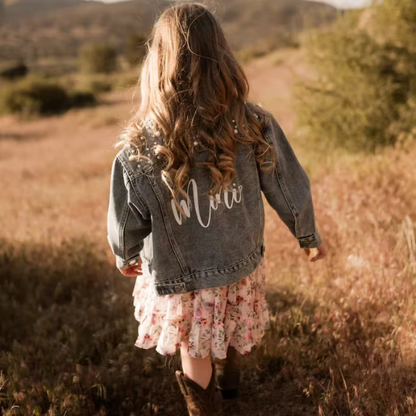 Red Bow Custom Denim Jacket