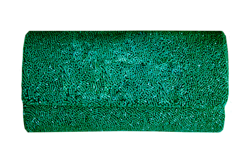 a green rug with a white background