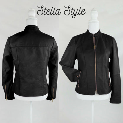 (Real Leather) Custom Heart Embroidery Leather Jacket