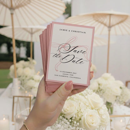 Elegant Pink Wedding Magnet Favor