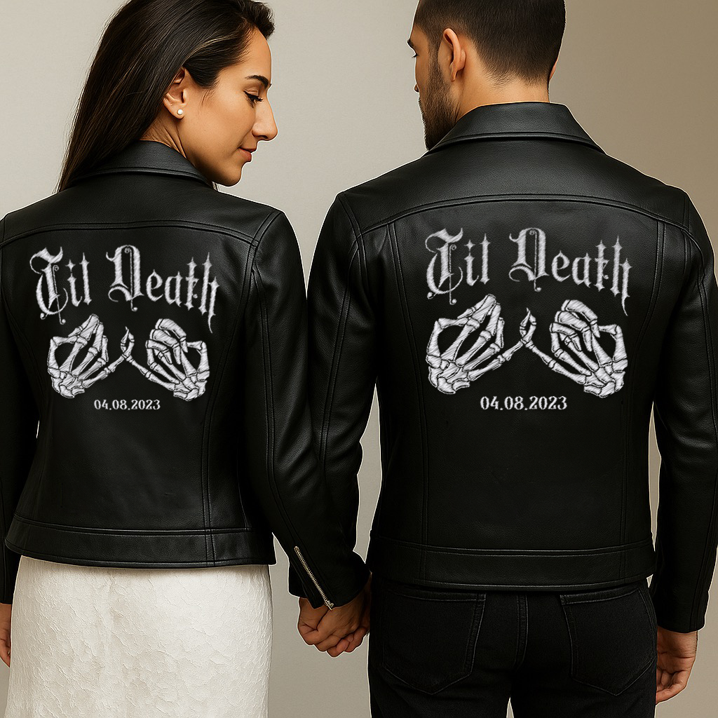 (Real Leather) Skeleton Hand Jacket