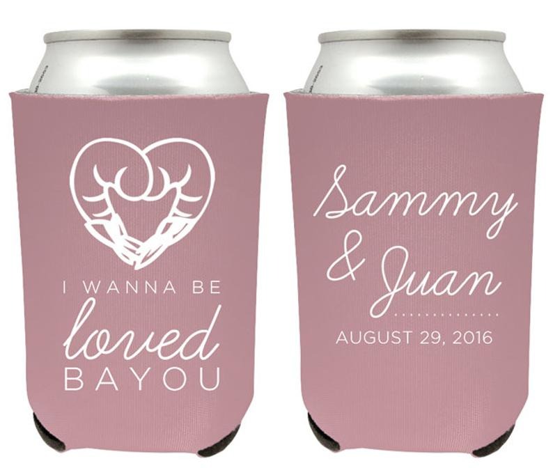 Beach and Nautical Wedding Can Cooler Favors