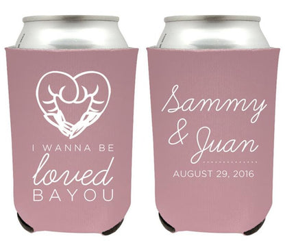 Beach and Nautical Wedding Can Cooler Favors