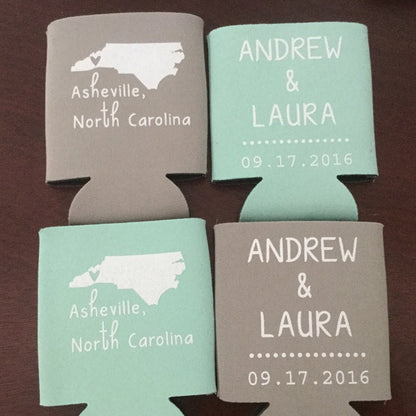 Personalized State Pride Texas Wedding Can Coolers (CS 5)