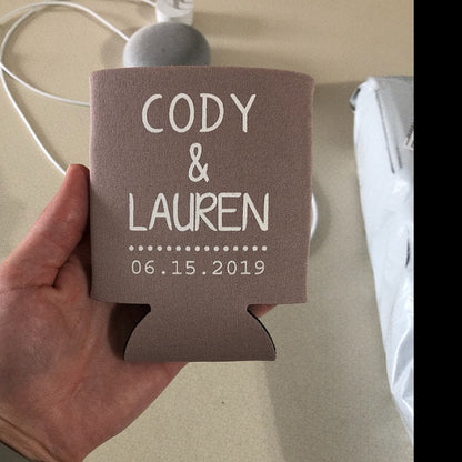 Personalized State Pride Texas Wedding Can Coolers (CS 5)
