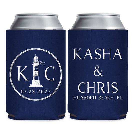 Custom Beach Lighthouse Can Coolers (CS 60)