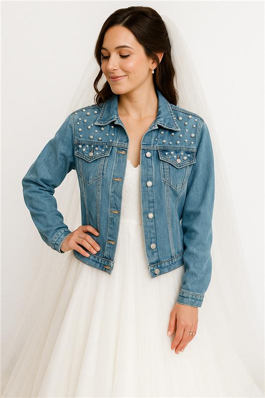 Custom Denim Jacket Personalized Jean Outerwear PrettyRobes.com Custom Denim Jacket Personalized Jean Outerwear PrettyRobes.com