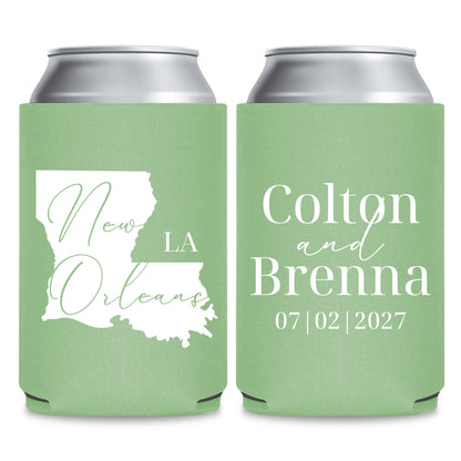 Personalized Custom State Wedding Can Coolers (CS642)