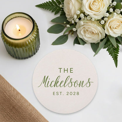 Last Name Minimalist Coasters