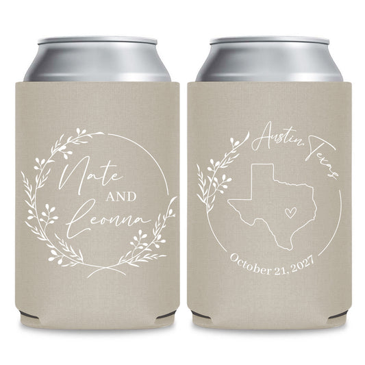 Personalized State Map Wedding can Cooler Favors (LP68)