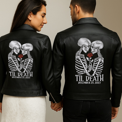 (Real Leather) Skeleton Till Death Jacket