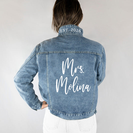 (Blue Denim) Custom Bridal Jean Jacket