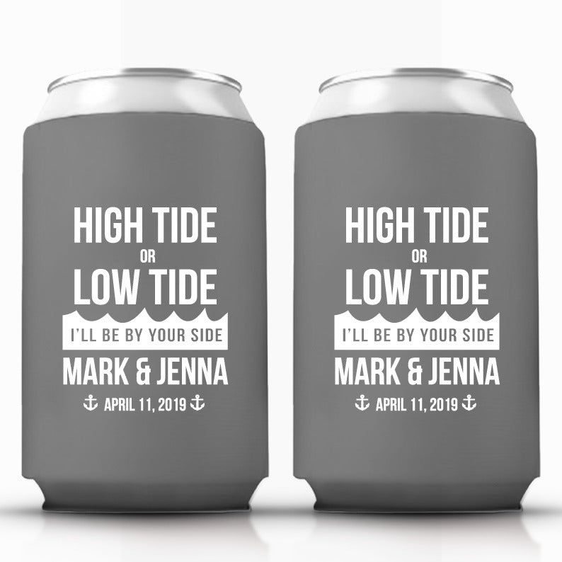 Beach and Nautical Wedding Can Cooler Favors