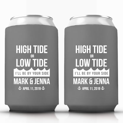 Beach and Nautical Wedding Can Cooler Favors