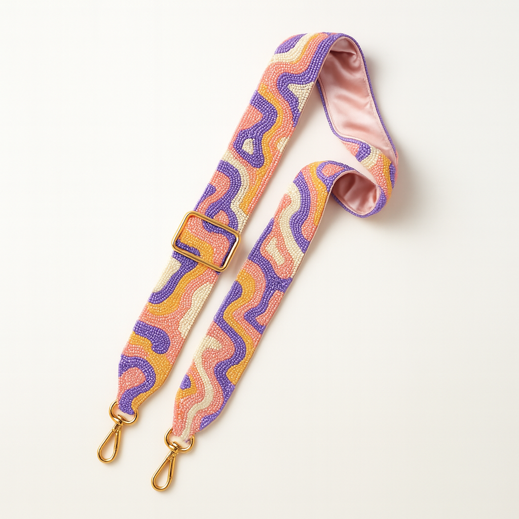 Purple & Pink Wave Beaded Camera Strap