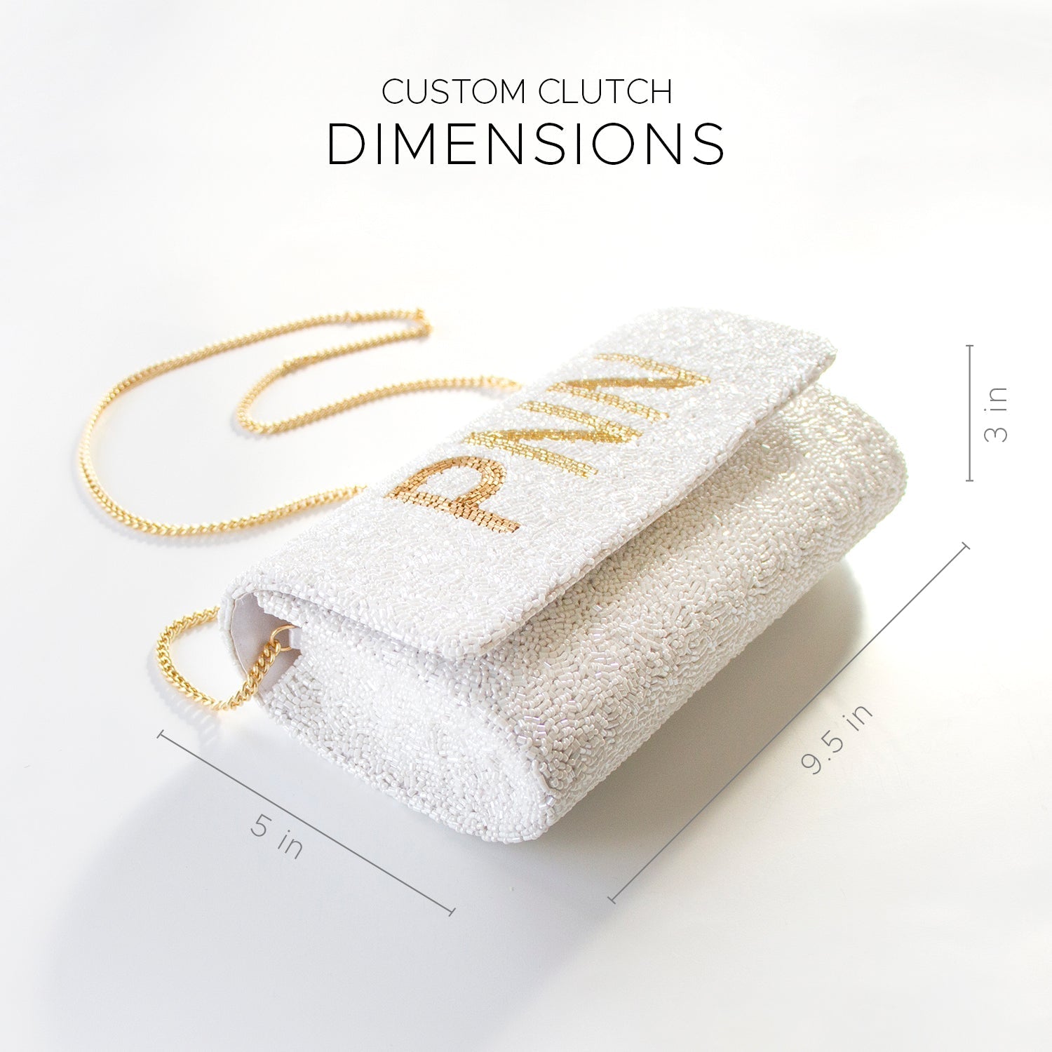 Gold Personalized Hand Beaded Clutch – Stunning Wedding Purse