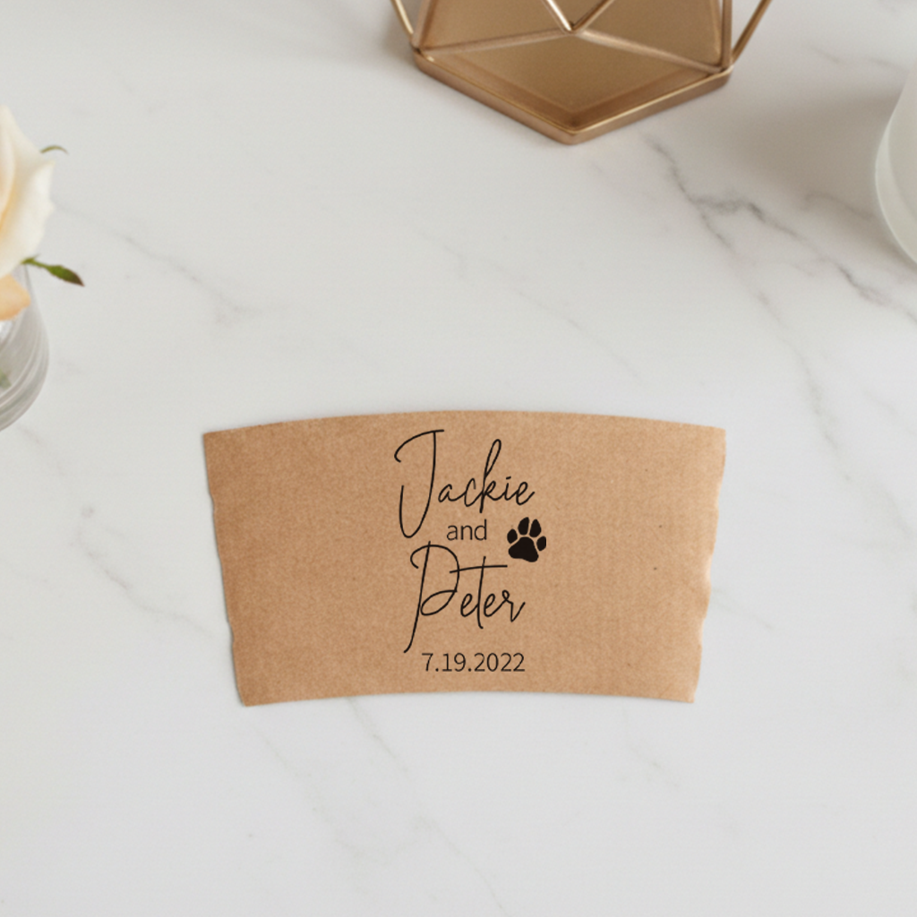 Names Minimalist Coffee Cup Sleeves