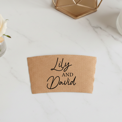 Names Minimalist Coffee Cup Sleeves