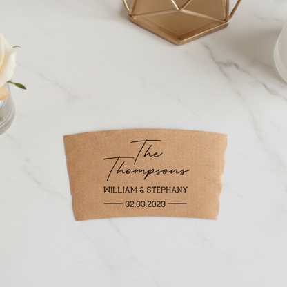 Last Name Coffee Cup Sleeves