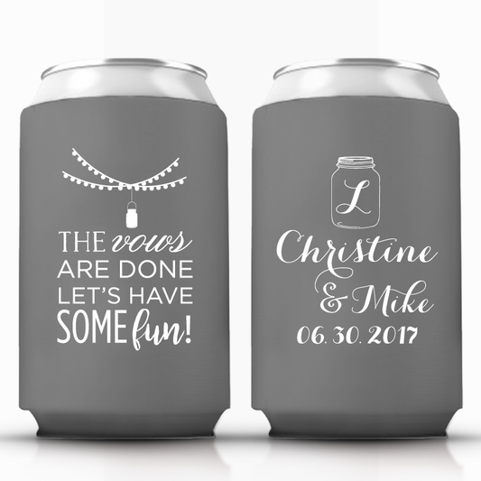 The Vows are Done Let's Have some Fun Wedding Can Coolers (89)