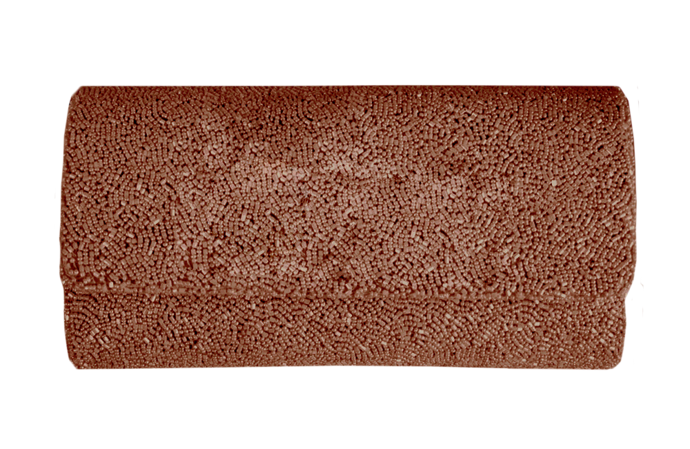 a brown area rug with a white border