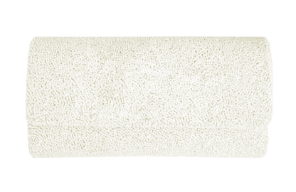 a close up of a white rug on a white background