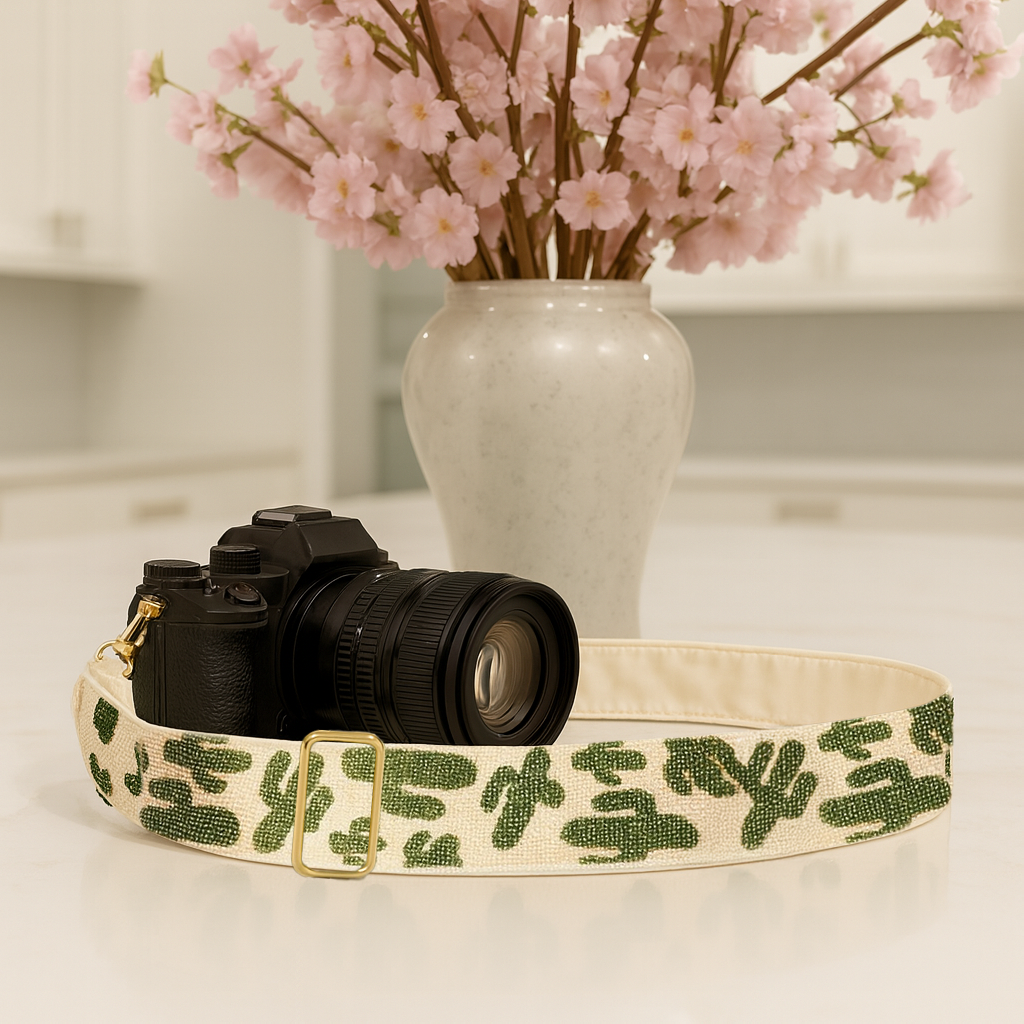 Cactus Beaded Camera Strap