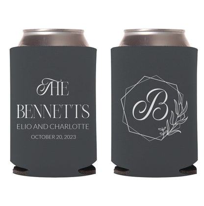 Monogram Can Coolers Favors
