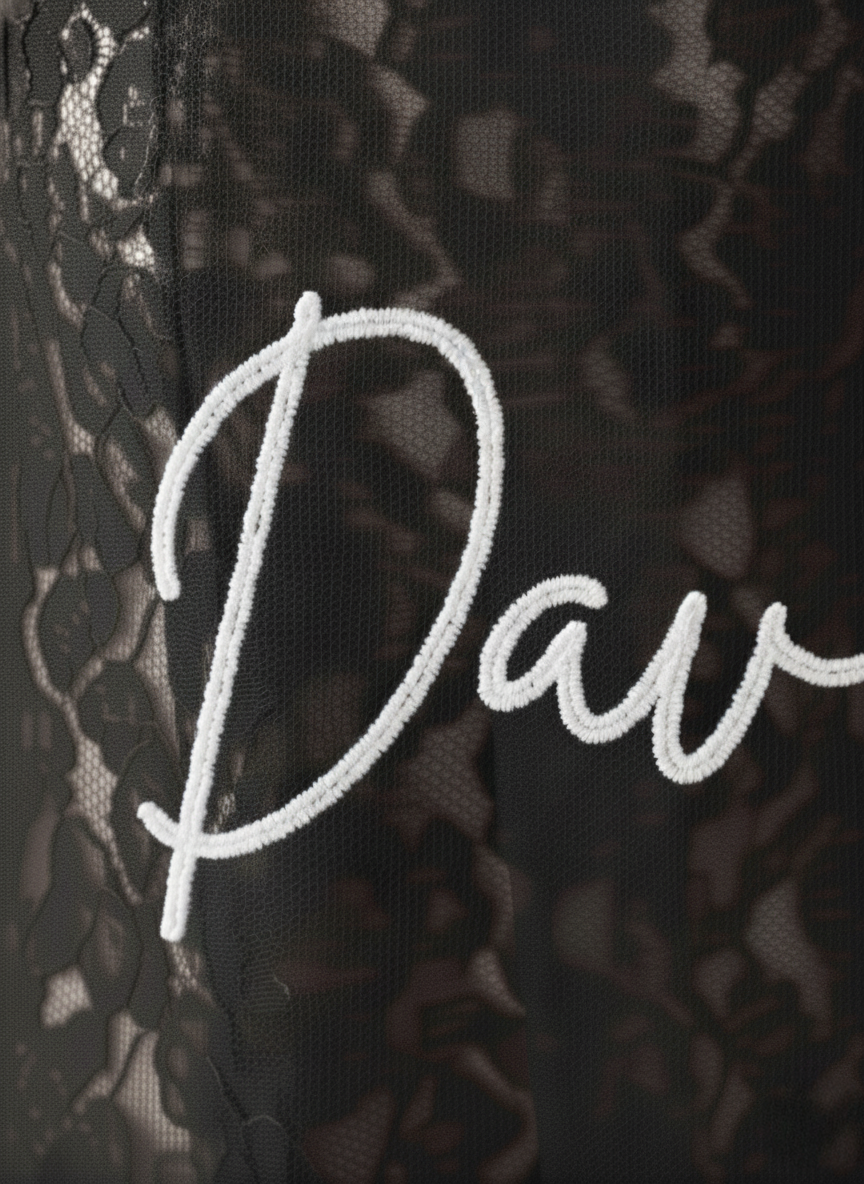 Black Embroidered Mrs Wedding Veil